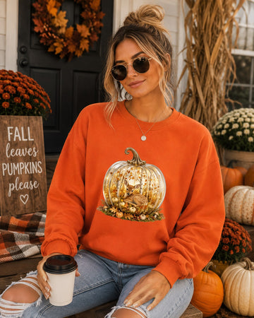 Cozy Pumpkin Fall Deer Sweatshirt