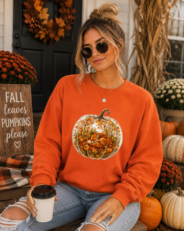 Cozy Pumpkin Fall Fox Sweatshirt