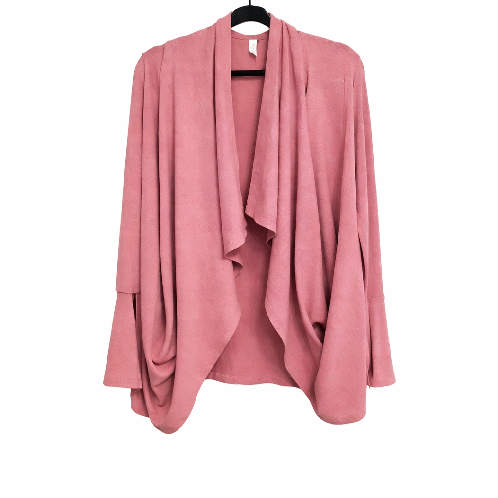 Wrap Neck Flare Sleeve Cardigan