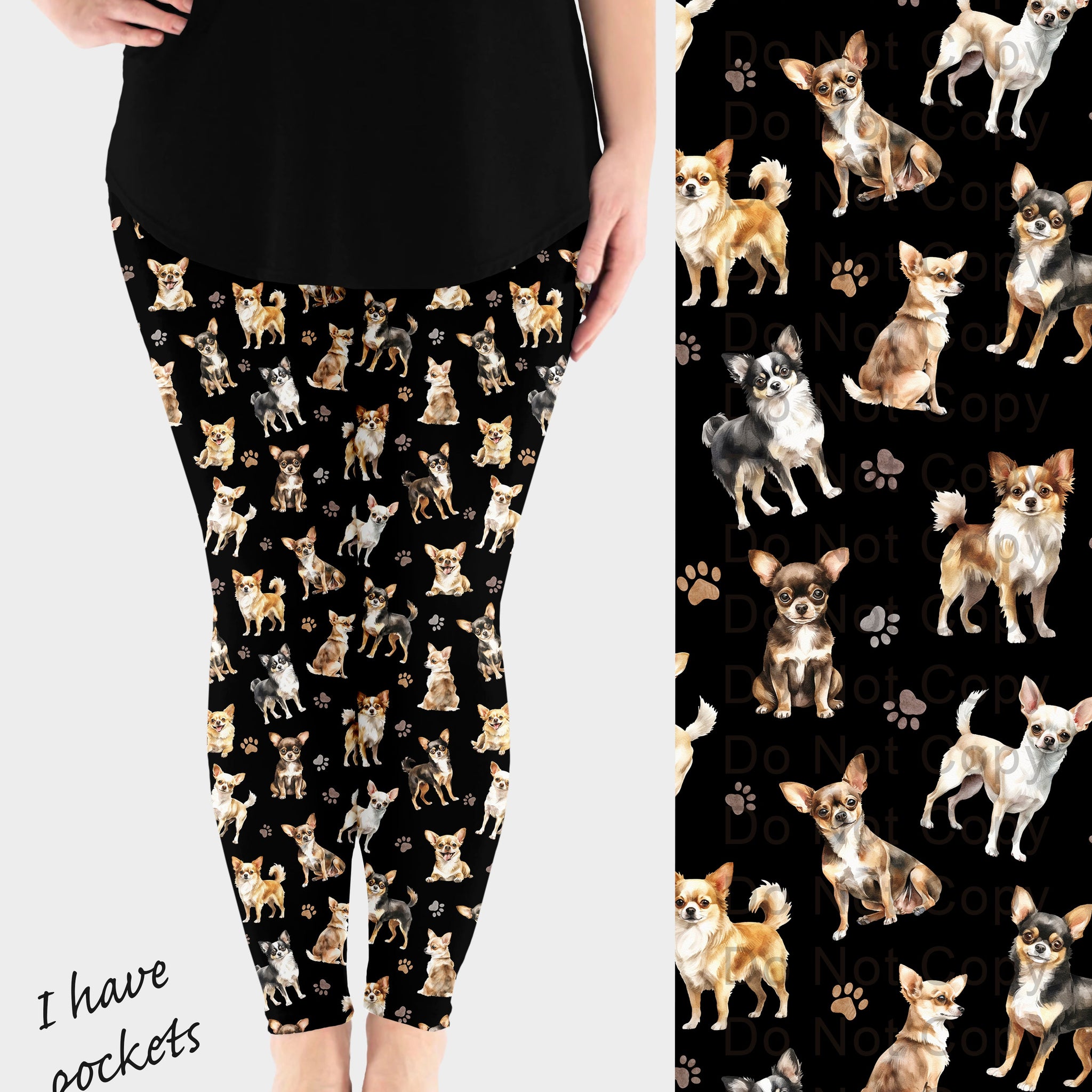 RTS - Chihuahua Dog Breed Leggings w/ Pockets