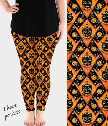 RTS - Classic Black Cat Leggings w/ Pockets