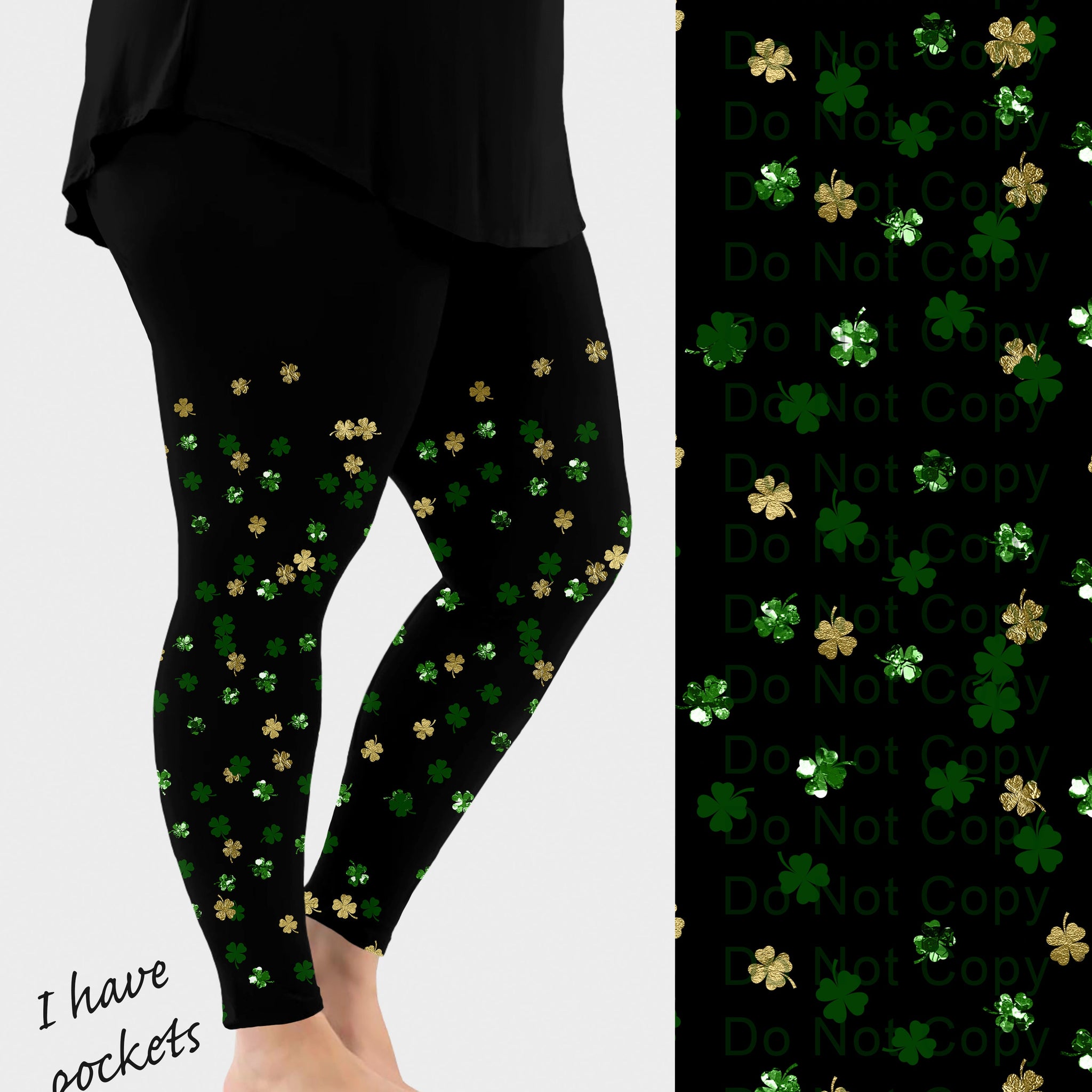 RTS - Clover Confetti Leggings w/ Pockets