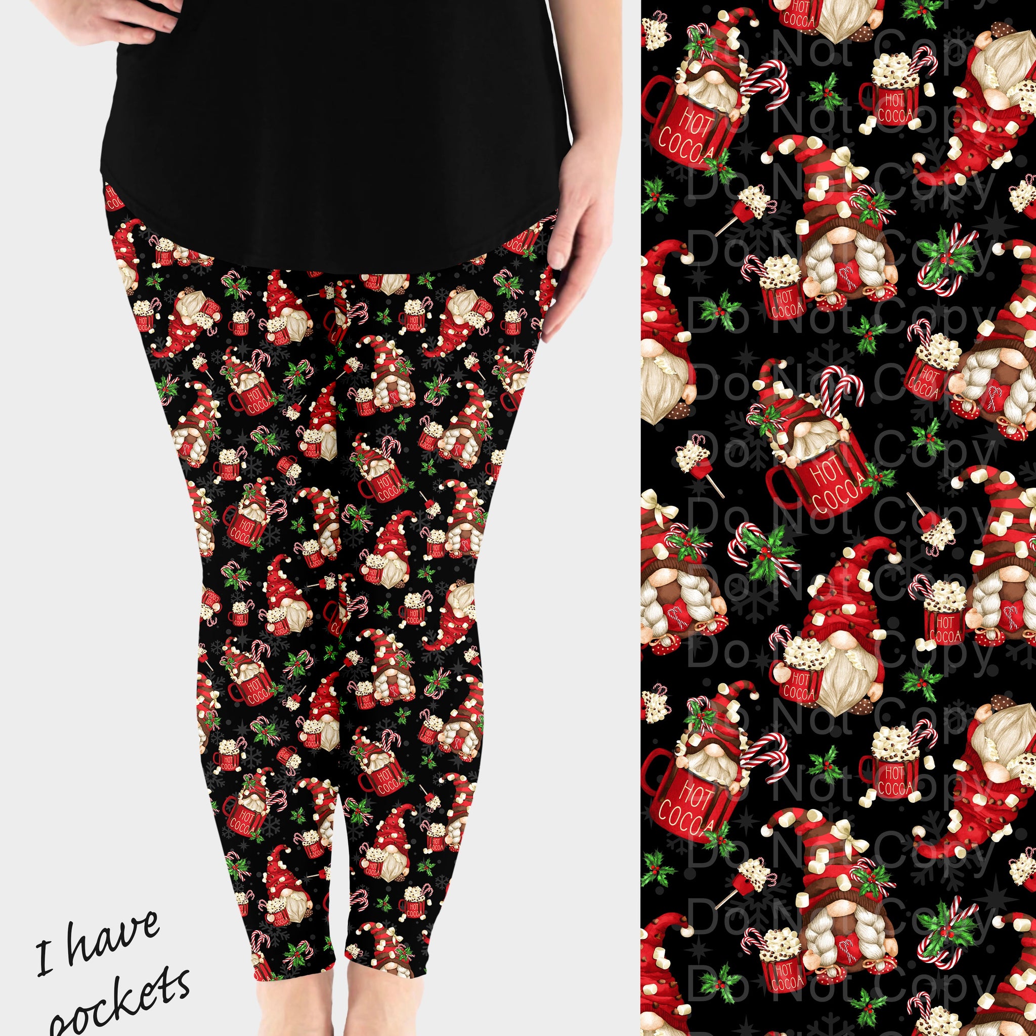 RTS - Cocoa Gnomes Leggings w/ Pockets
