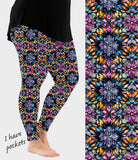 RTS - Colorful Mandala Leggings w/ Pockets