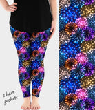 Neon Fireworks Soft Leggings w/ Pockets