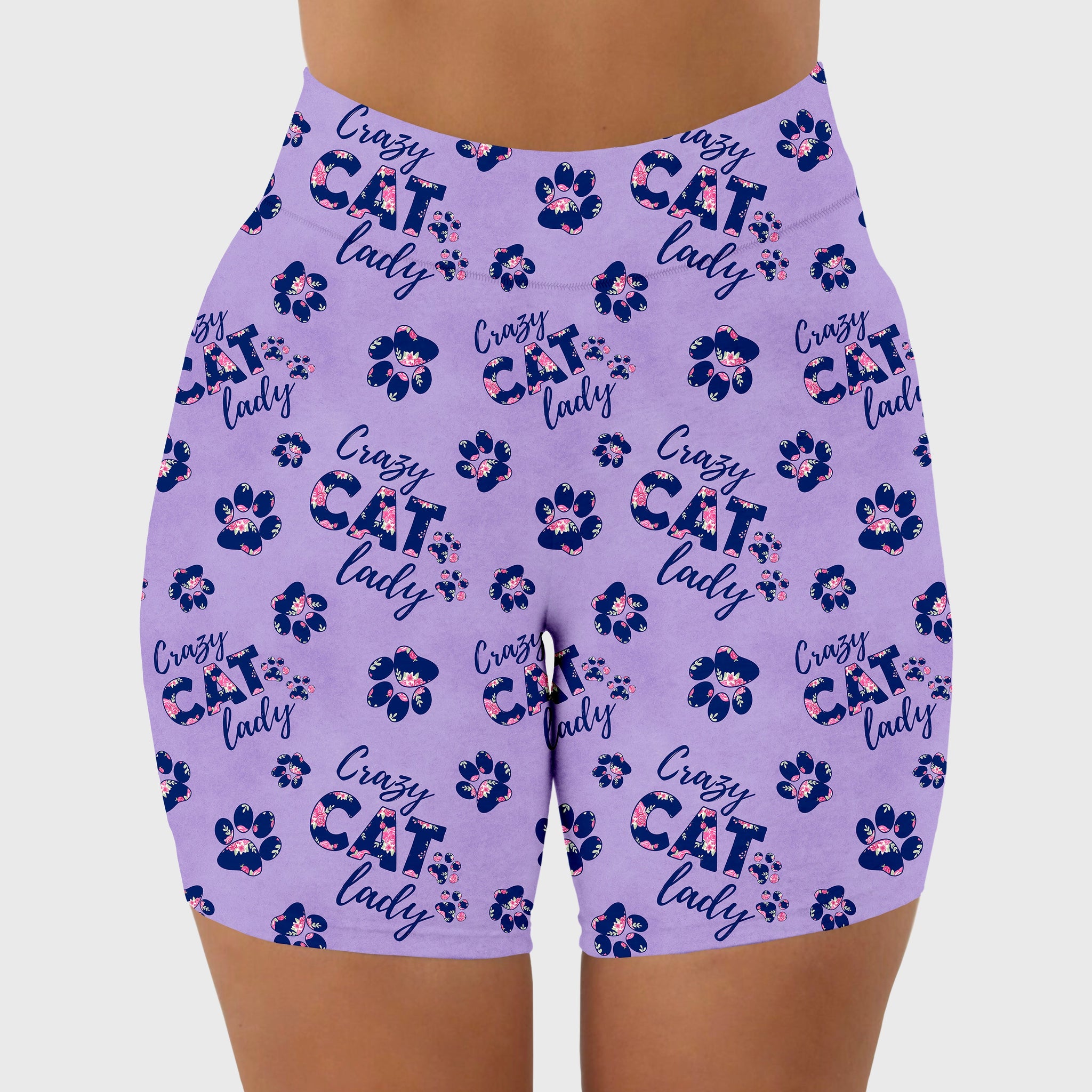 RTS - Crazy Cat Lady Biker Shorts w/ Pockets