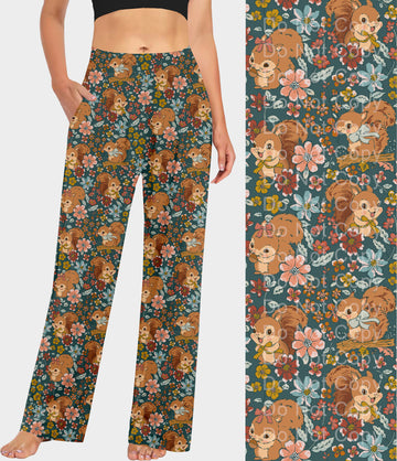 RTS - Cute Squirrel Blooms Lounge Pants