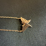 Micro Butterfly Necklace & Earring .925 Gold Plated CZ – 7 Colors – 16"+1.5" .925 Sterling Silver