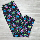 Summer Time Treats - Ice Cream Truck Print Soft Capri Leggings - Adult & Kids