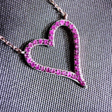 Double Heart 925 Sterling Silver Necklace 18"+2" | White CZ or Rose Gold Ruby Sapphire CZ | Dainty Gift for Her