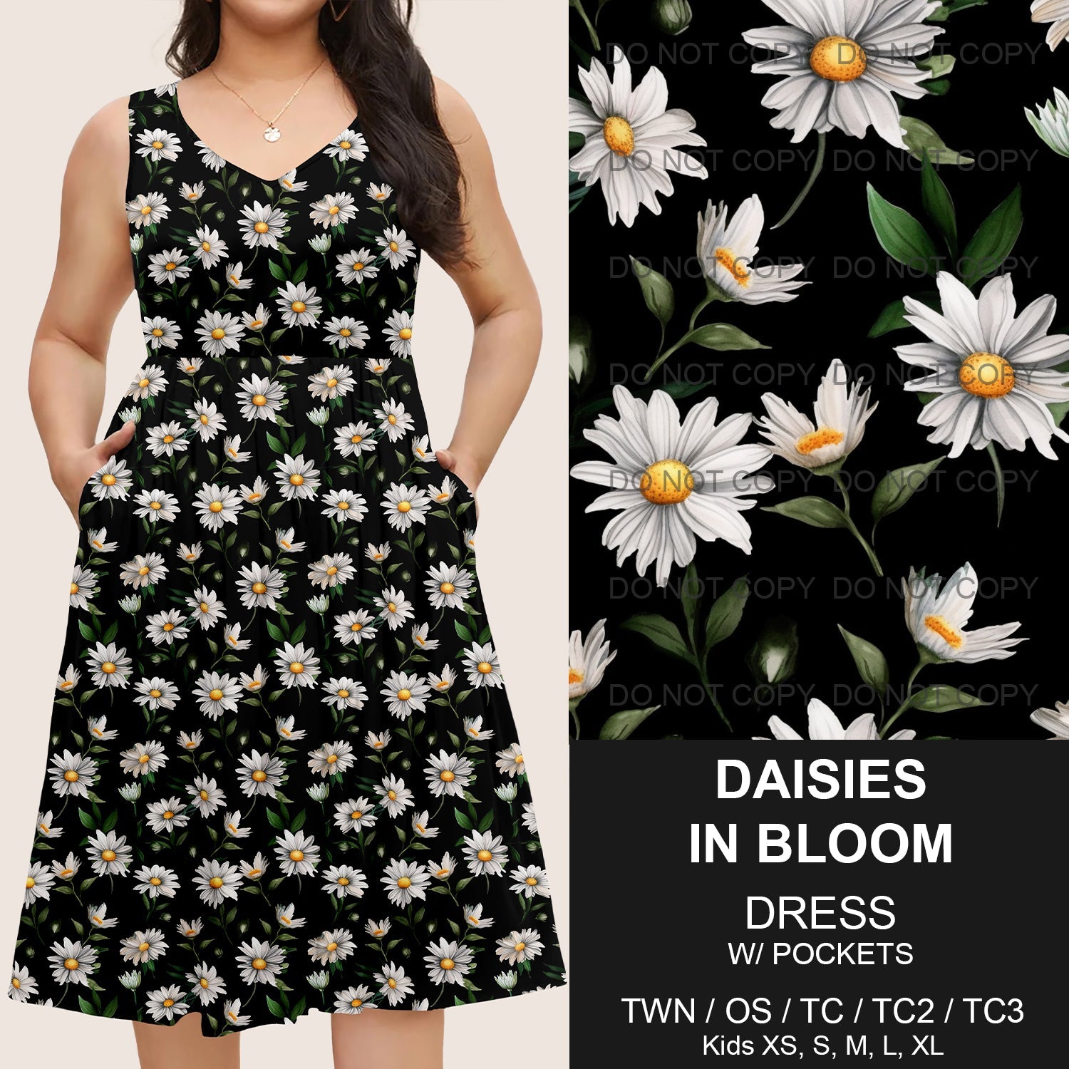 B217 - Preorder Daisies in Bloom Sleeveless Pocket Dress (Closes 3/12. ETA: late May)