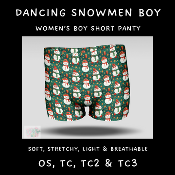 Batch #232 - Christmas Underwear - Closes 10/31 ETA early/mid Dec - Dancing Snowmen Boy Shorts