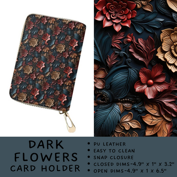 Batch #265 - Card Holders & Foldable Wallets - Closes 1/1 - ETA mid Feb - Dark Flowers Card Holder