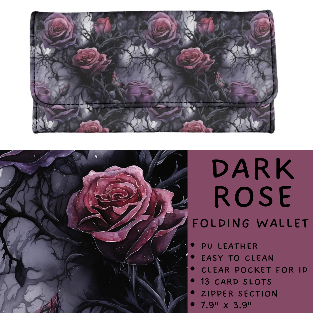 Batch #265 - Card Holders & Foldable Wallets - Closes 1/1 - ETA mid Feb - Dark Rose Foldable Wallet