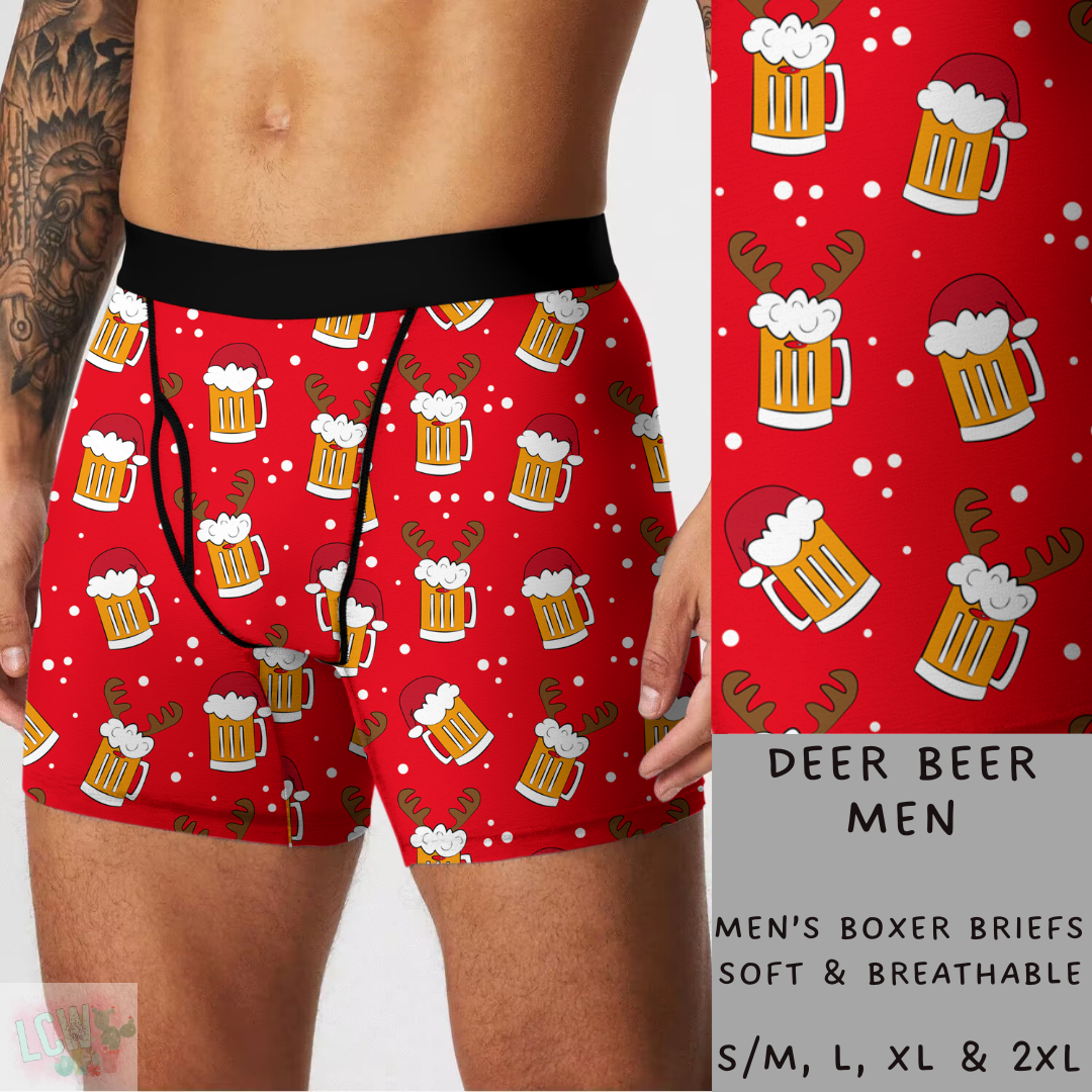 Batch #232 - Christmas Underwear - Closes 10/31 ETA early/mid Dec - Deer Beer Mens Boxer Briefs