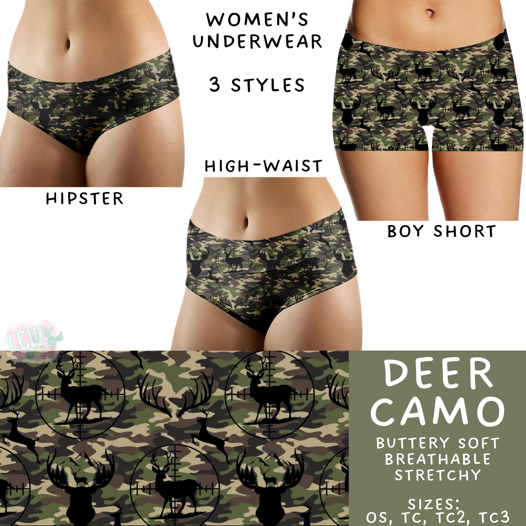 Batch #340 - Comfortable Underwear 4 - Closes 5/16 - ETA early July - Deer Camo Women's Underwear