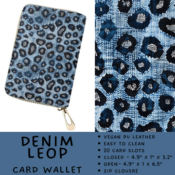 Batch #460 - Zip It Collection - Closes 12/5 - ETA late Jan - Denim Leop Card Wallet