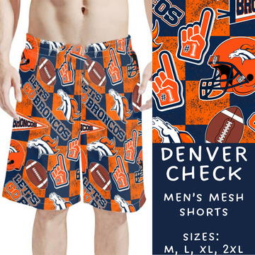 Batch #211 - Men's Shorts - Closes 10/7 - ETA mid/late Nov - Denver Check Men's Shorts