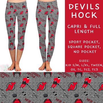 Batch #243 - Hockey - Closes 11/25 - ETA mid Jan - Devils Hock Full and Capri Length Leggings