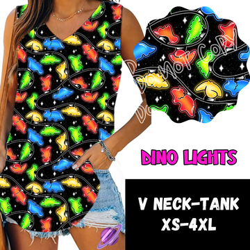 DINO LIGHTS -PPO12 - V-NECK TANK PREORDER CLOSING 10/8