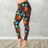 Colorful Disco Star Print Soft Leggings