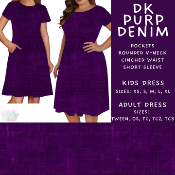 Batch #481 - Colorful Denim - Closes 1/26 - ETA late March - Dk Purp Denim Adult & Kids Dresses