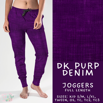 Batch #481 - Colorful Denim - Closes 1/26 - ETA late March - Dk Purp Denim Joggers
