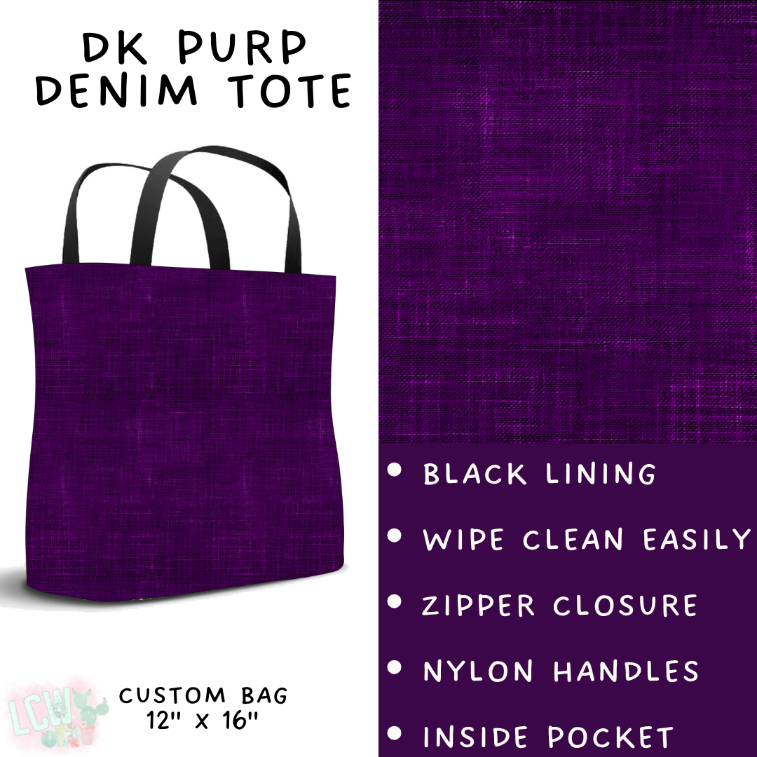 Batch #481 - Colorful Denim - Closes 1/26 - ETA late March - Dk Purp Denim Tote