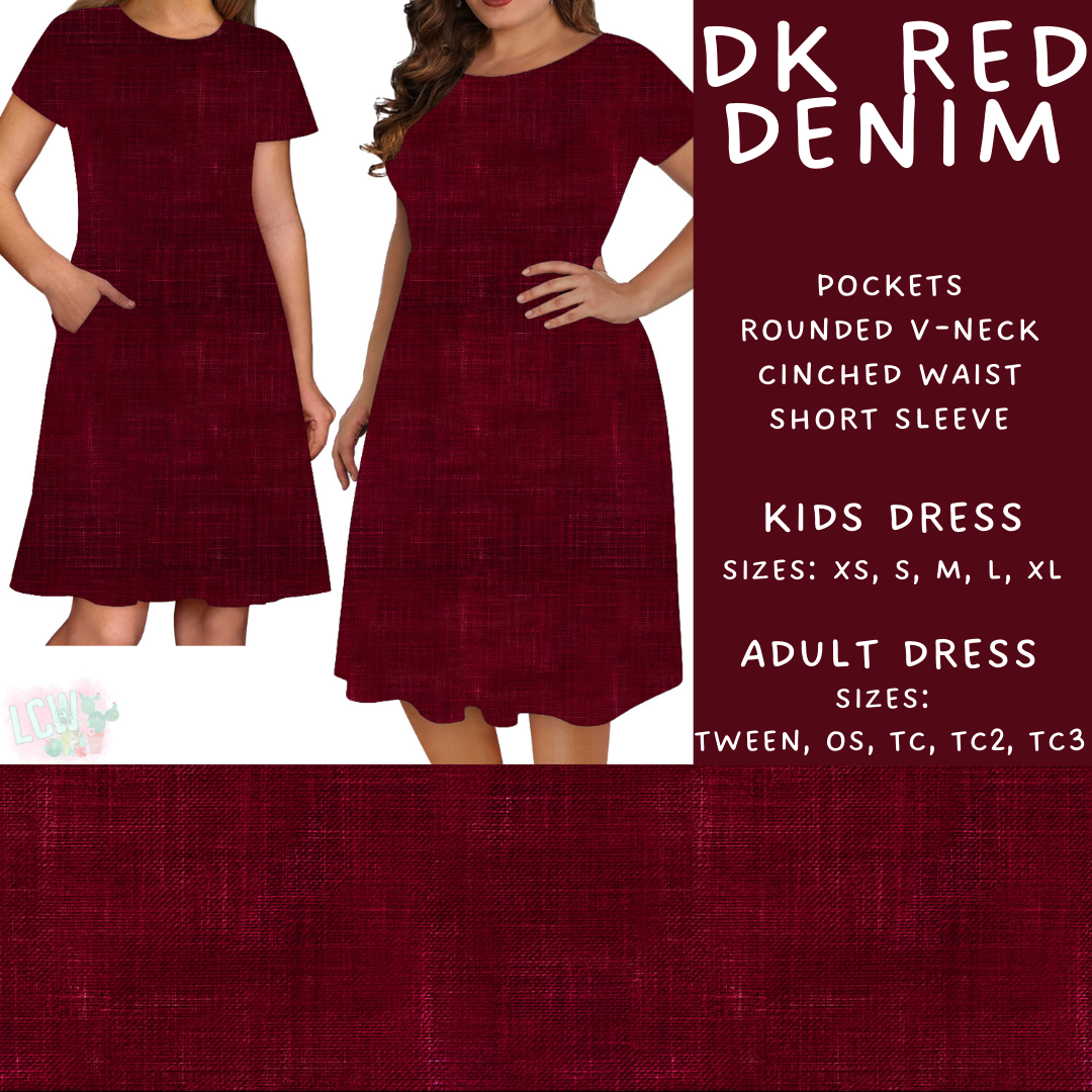 Batch #481 - Colorful Denim - Closes 1/26 - ETA late March - Dk Red Denim Adult & Kids Dresses