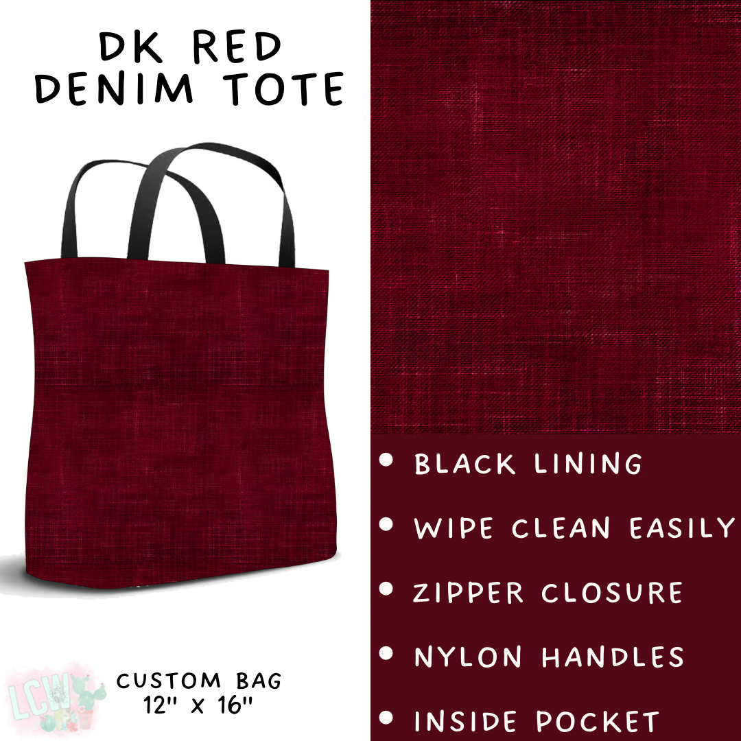 Batch #481 - Colorful Denim - Closes 1/26 - ETA late March - Dk Red Denim Tote