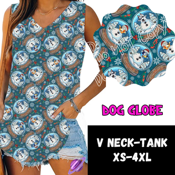 DOG GLOBE -PPO12 - V-NECK TANK PREORDER CLOSING 10/8