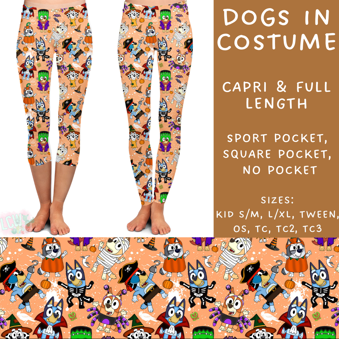 Ready To Ship - Dogs In Costumes Full and Capri Leggings - OS