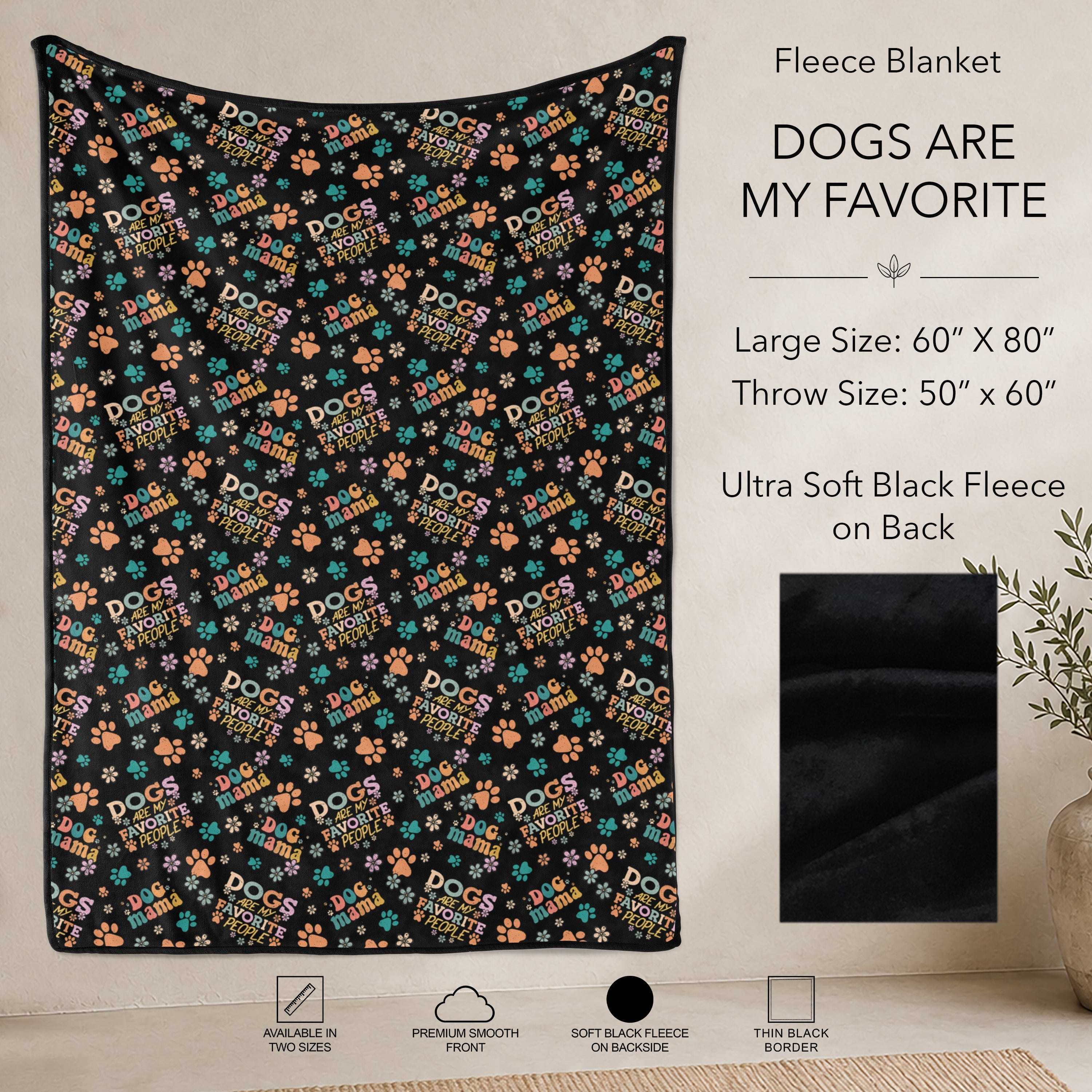 B304 - Pre-Order Dogs Are My Favorite Fleece Blanket (Closes 7/31. ETA: early Oct)