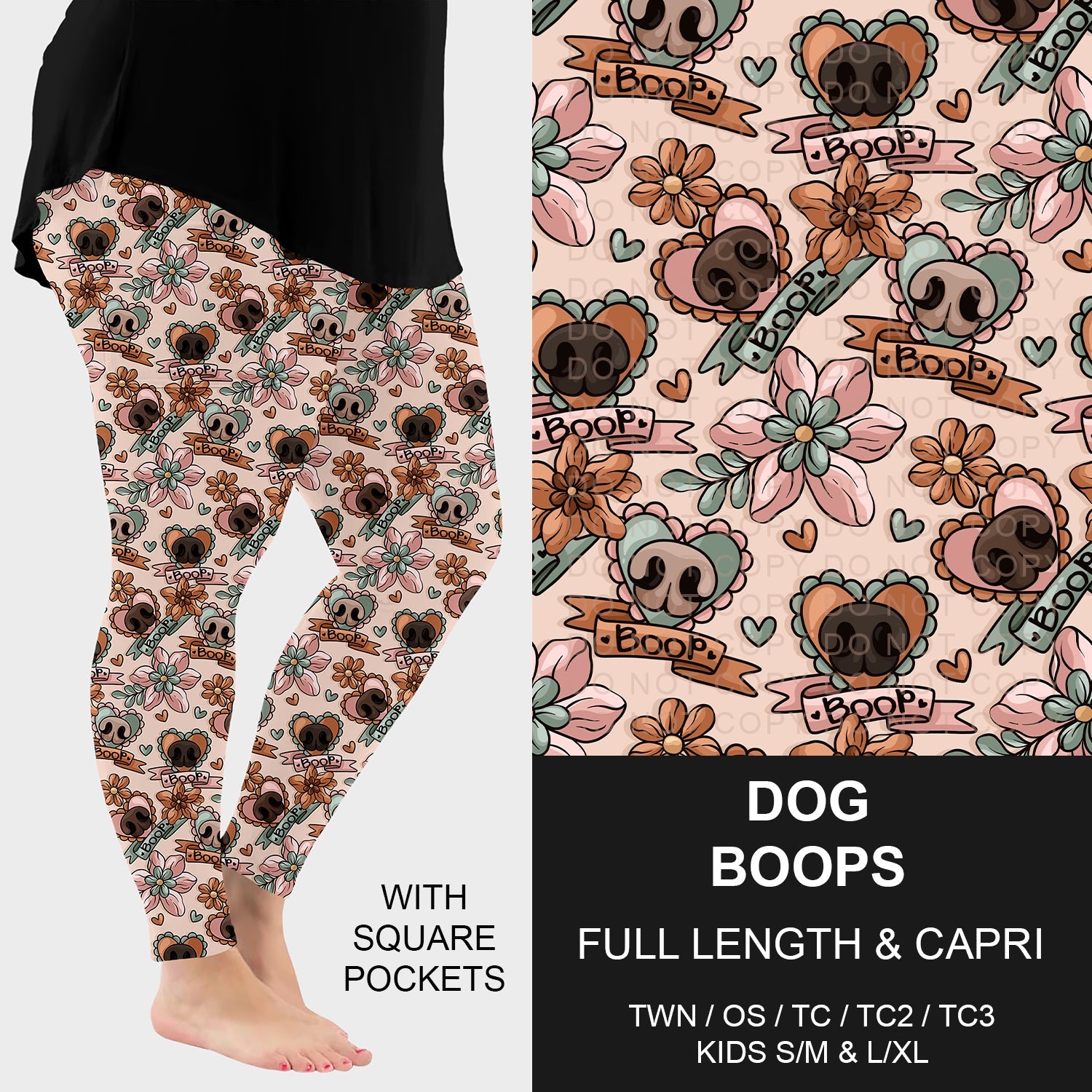 B265 - Preorder Dog Boops Leggings w/ Pockets (Closes 12/14. ETA: mid Feb.)