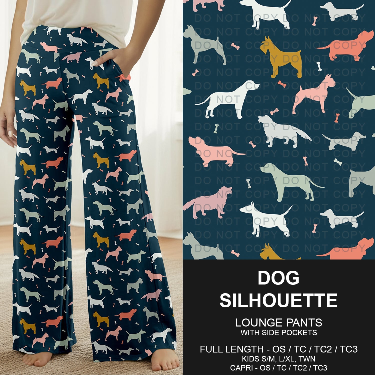 B271 - Preorder Dog Silhouette Lounge Pants (Closes 1/25. ETA: early April)
