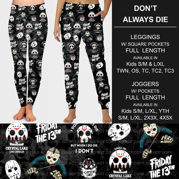 B181 Preorder - Don't Always Die Legging/Jogger Collection (Closes 9/24. ETA: late Nov.)