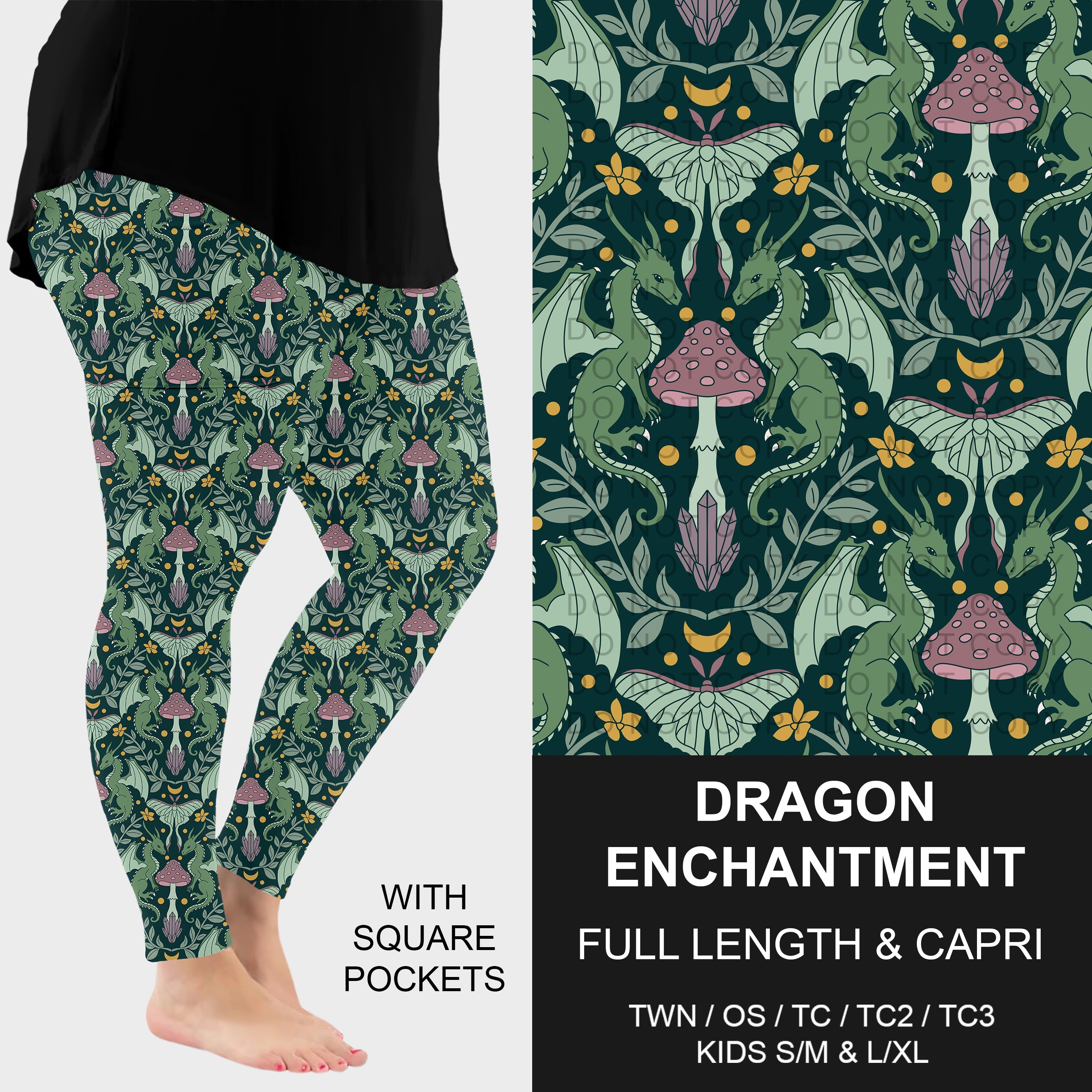 B309 - Preorder Dragon Enchantment Leggings w/ Pockets (Closes 8/23. ETA: late Oct.)