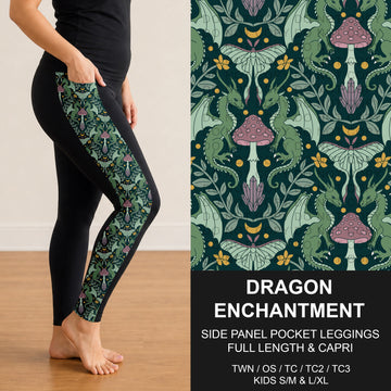 B309 - Preorder Dragon Enchantment Side Panel Pocket Leggings (Closes 8/23. ETA: late Oct.)