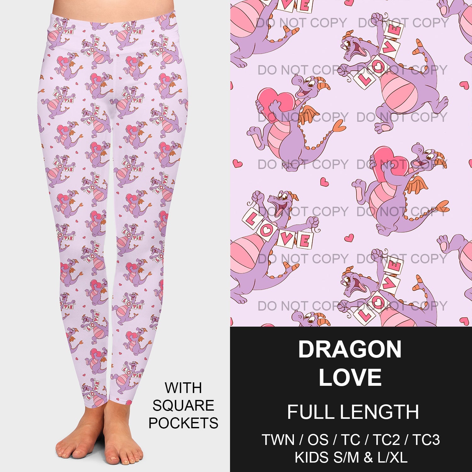 B196 - Preorder Dragon Love Leggings w/ Pockets (Closes 11/24. ETA late Jan.)