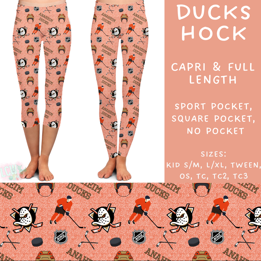 Batch #243 - Hockey - Closes 11/25 - ETA mid Jan - Ducks Hock Full and Capri Length Leggings