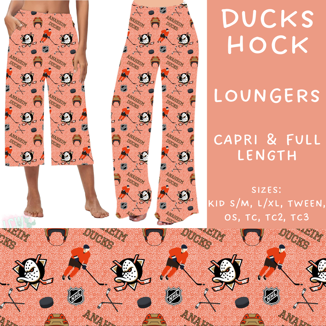 Batch #243 - Hockey - Closes 11/25 - ETA mid Jan - Ducks Hock Capri and Full Length Loungers