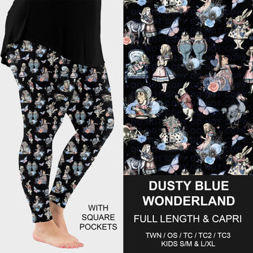 B317 - Preorder Dusty Blue Wonderland Leggings w/ Pockets (Closes 10/18. ETA: late Dec.)