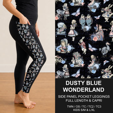 B317 - Preorder Dusty Blue Wonderland Side Panel Pocket Leggings (Closes 10/18. ETA: late Dec.)