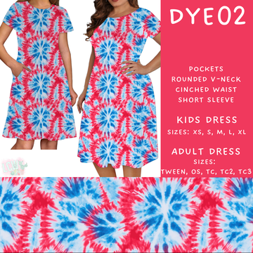 Batch #341 - Tie Dye Collection - Closes 5/19 - ETA early July - DYE02 Adult & Kids Dresses