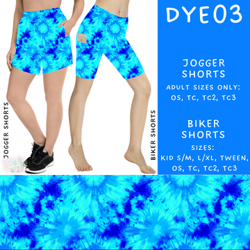 Batch #341 - Tie Dye Collection - Closes 5/19 - ETA early July - DYE03 Biker & Jogger Shorts