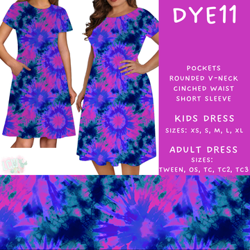 Batch #341 - Tie Dye Collection - Closes 5/19 - ETA early July - DYE11 Adult & Kids Dresses