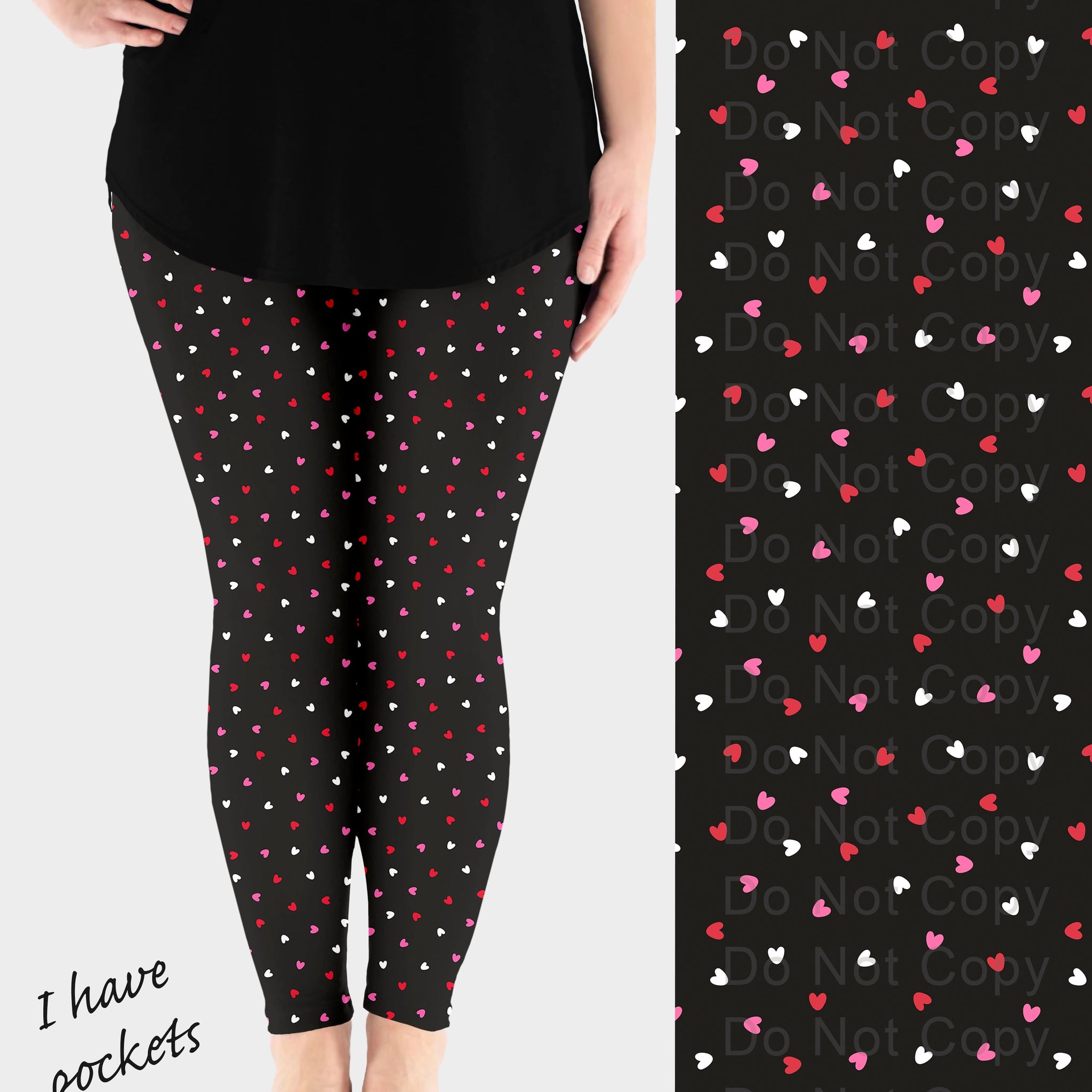 RTS - Dainty Hearts Leggings w/ Pockets