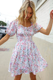 Lock Eyes Cream Floral Print Sweetheart Neck Fit & Flare Dress