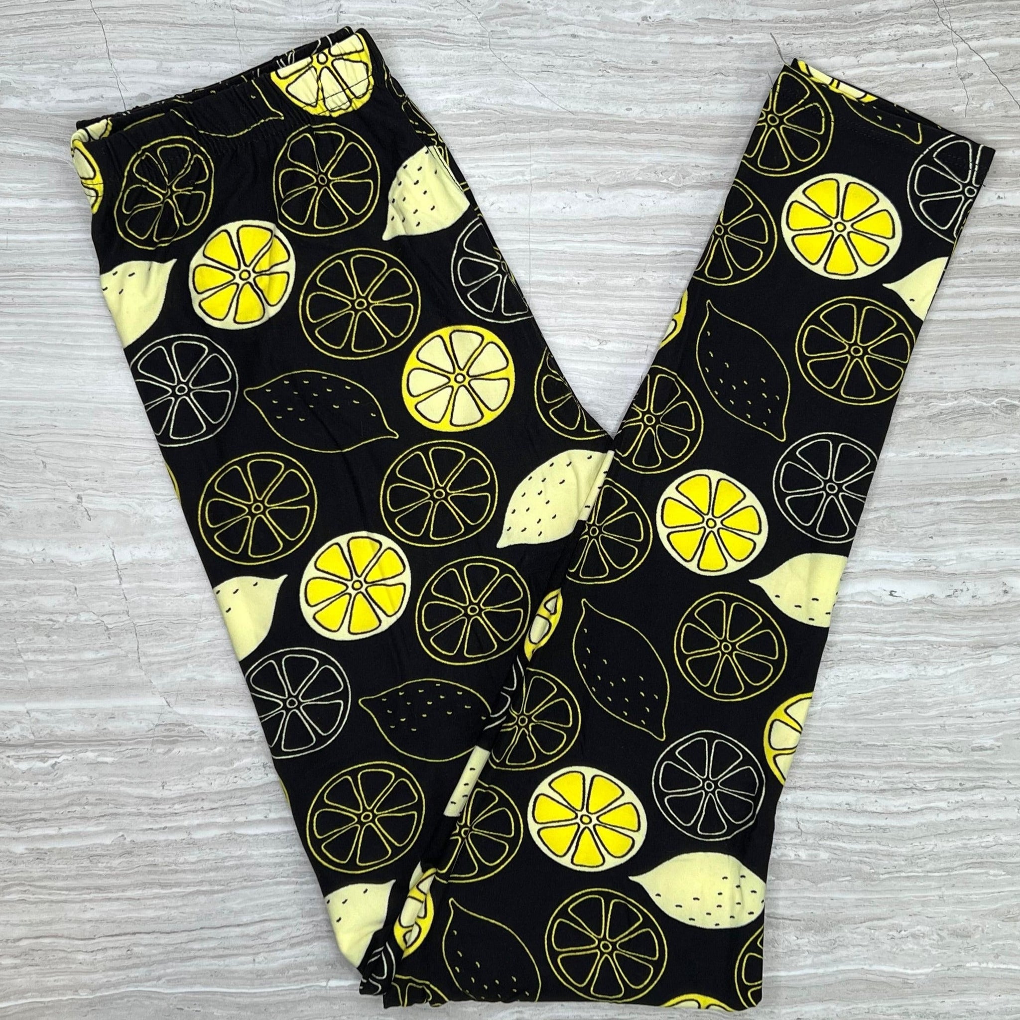 Lemon Lemonade Print Soft Leggings