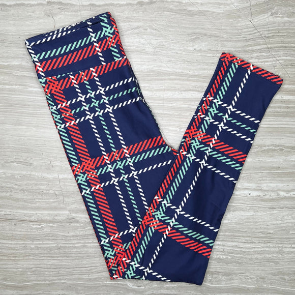 Navy plaid Leggings